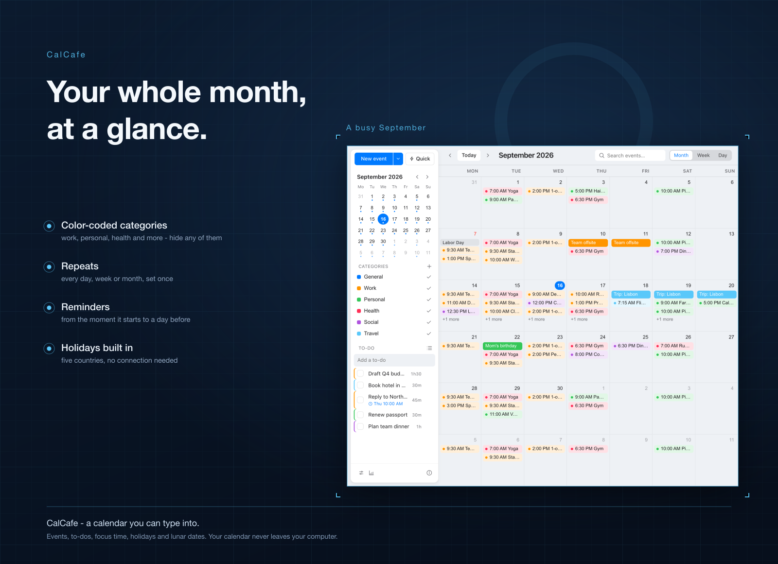 CalCafe screenshot 1
