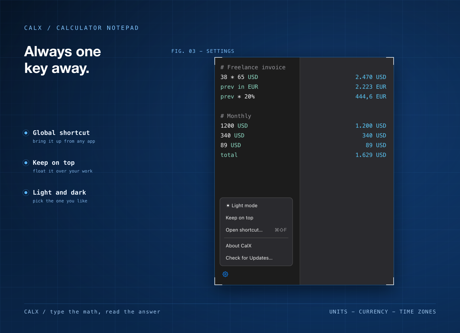 CalX screenshot 3