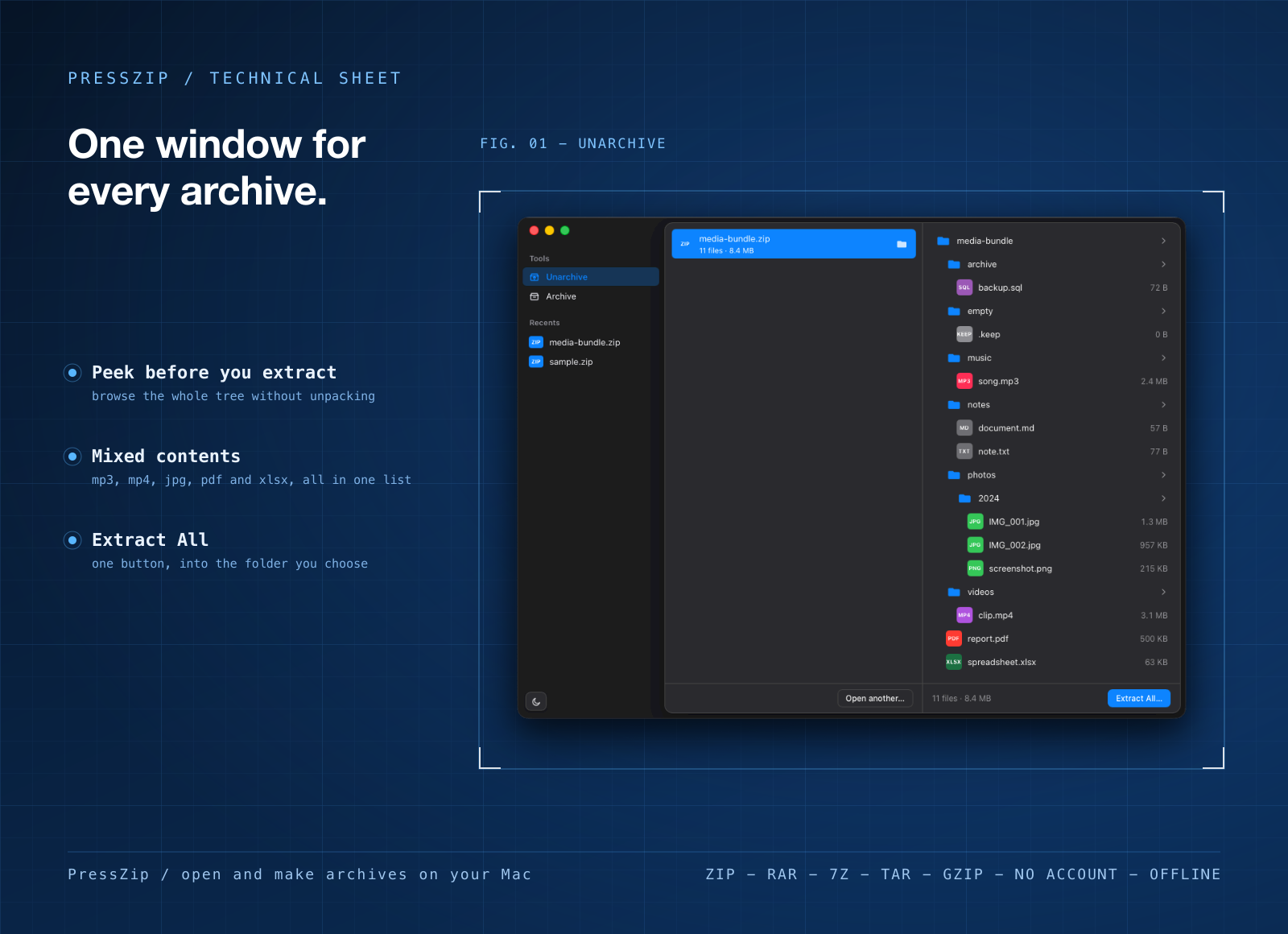 PressZip screenshot 1